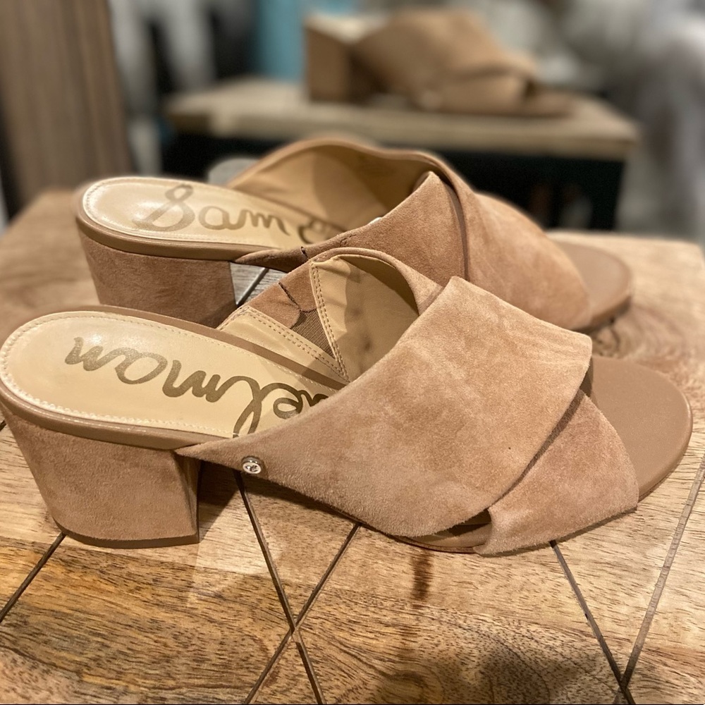 Sam Edelman Stanley Block Heel Open Toe Slides 8M